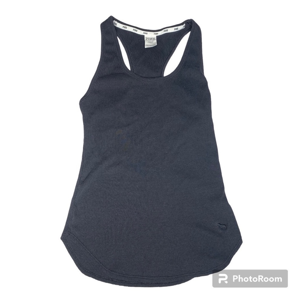PINK BLACK RIBBED TANK TOP SLEEPWARE SIZE MEDIUM